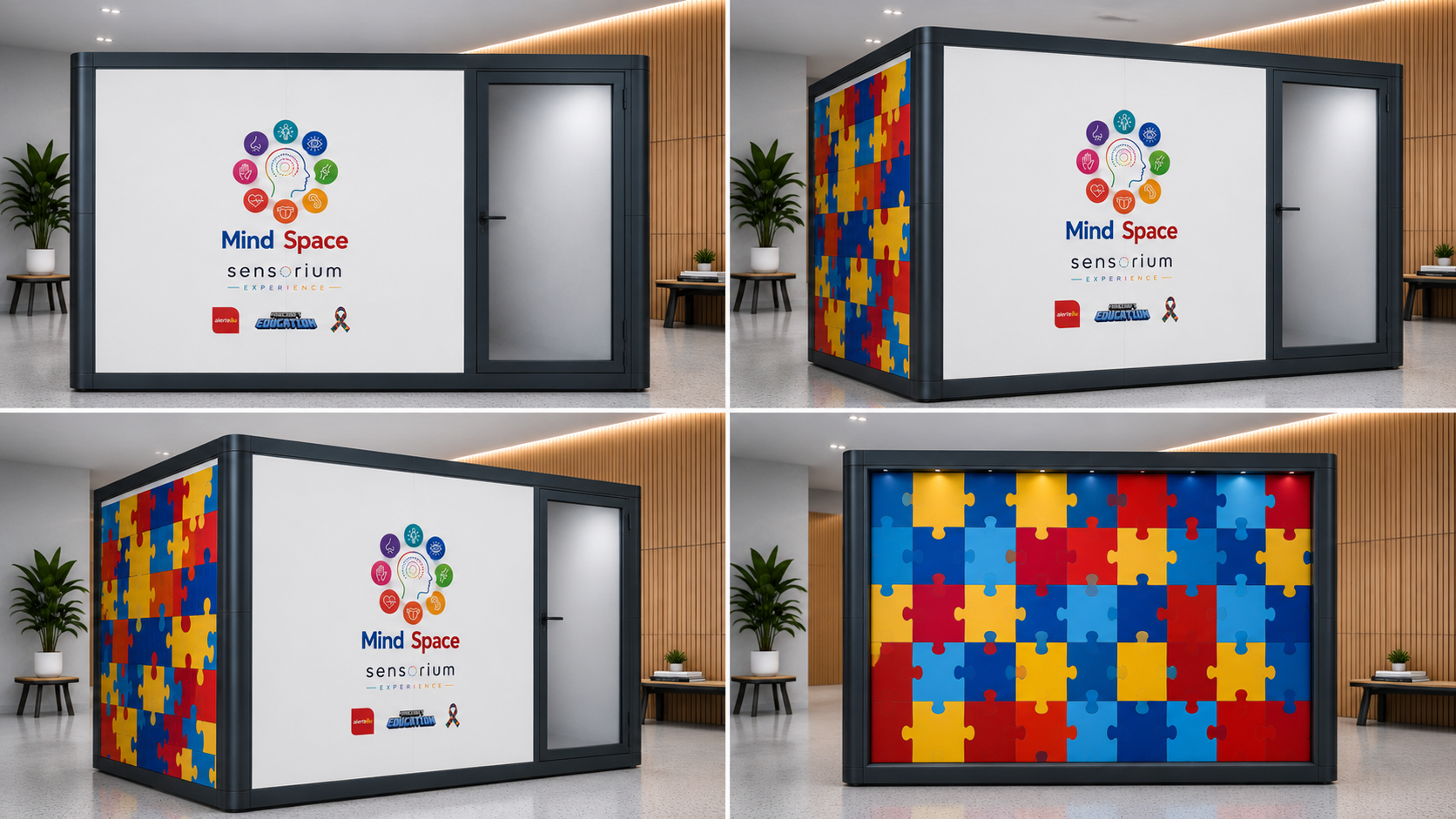 Cabine Mind Space — 6 ângulos